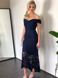 Miss Anne DRESSES Onan Navy Evening Gown
