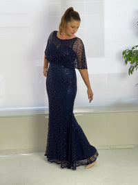 Miss Anne DRESSES Payton Navy Sequin Evening Gown