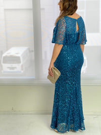 Payton Teal Sequin Evening Gown – Dressxox