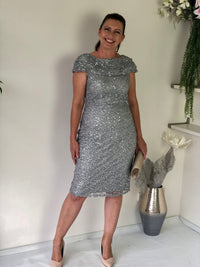 Miss Anne DRESSES 22 Rosmin Silver Evening Dress