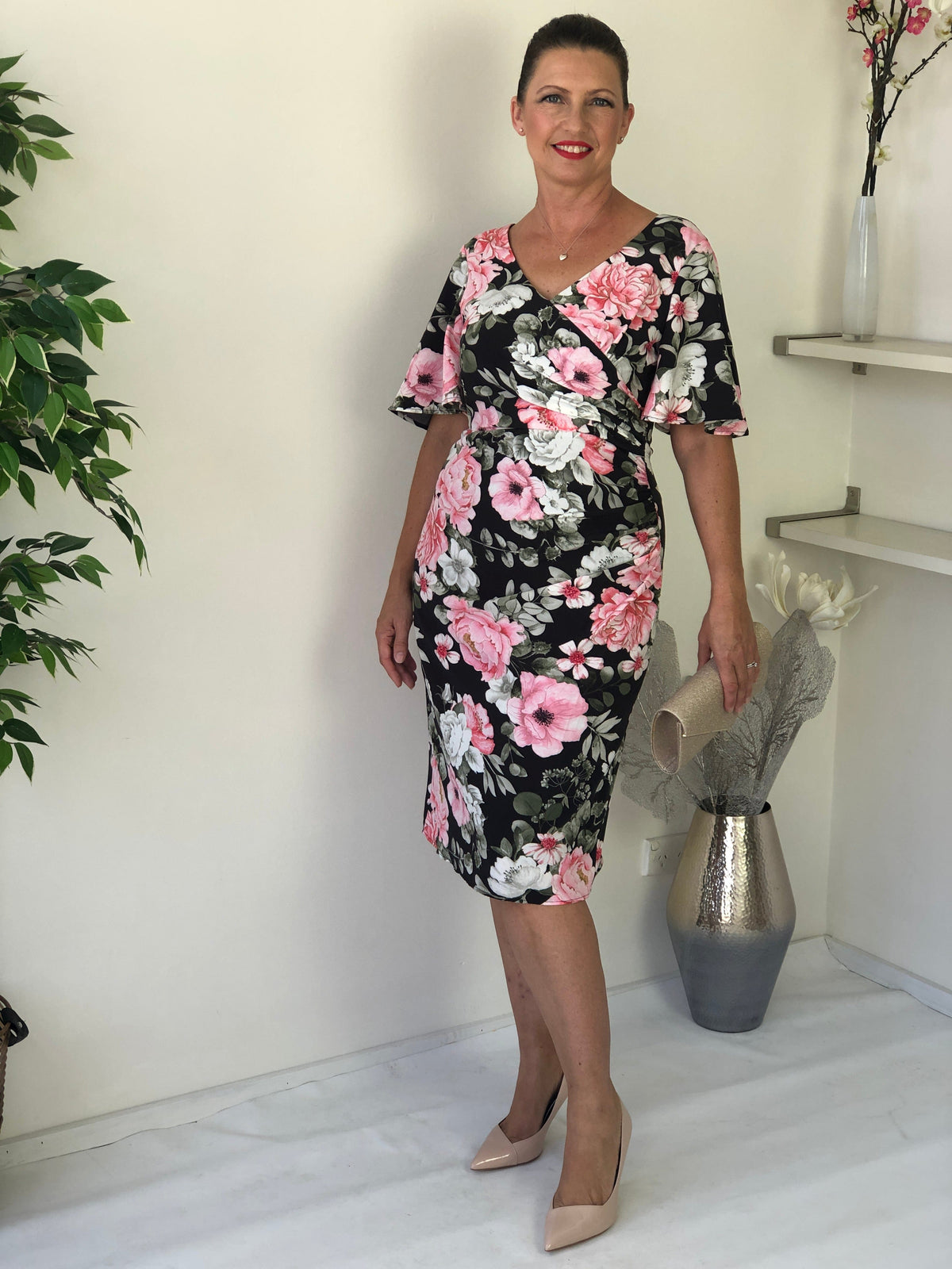 Miss Anne DRESSES 18 Tilly Black Rose Dress