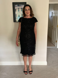 Miss Anne DRESSES Umal Black Sequin Evening Dress