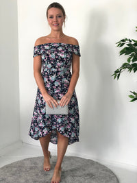 Miss Anne DRESSES Vicky Navy Floral Party Dress