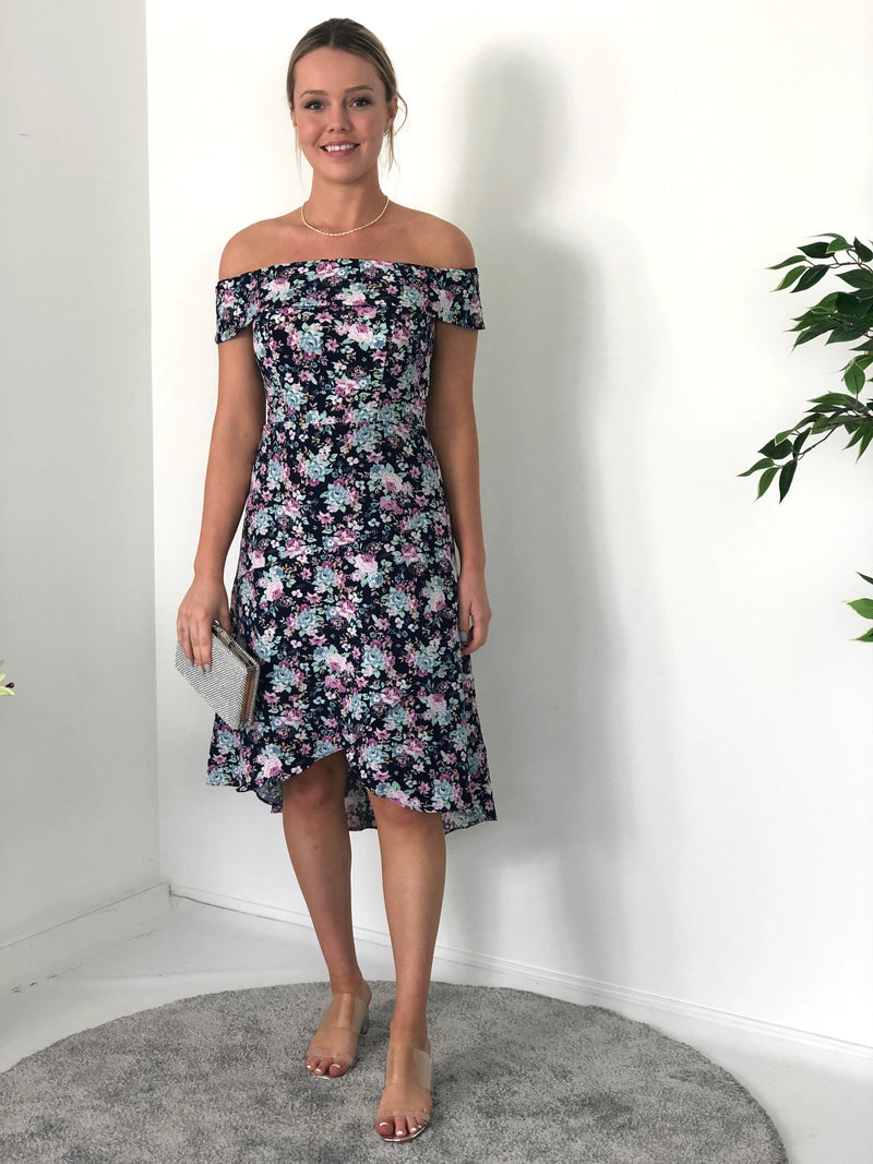 Miss Anne DRESSES 10 Vicky Navy Floral Party Dress