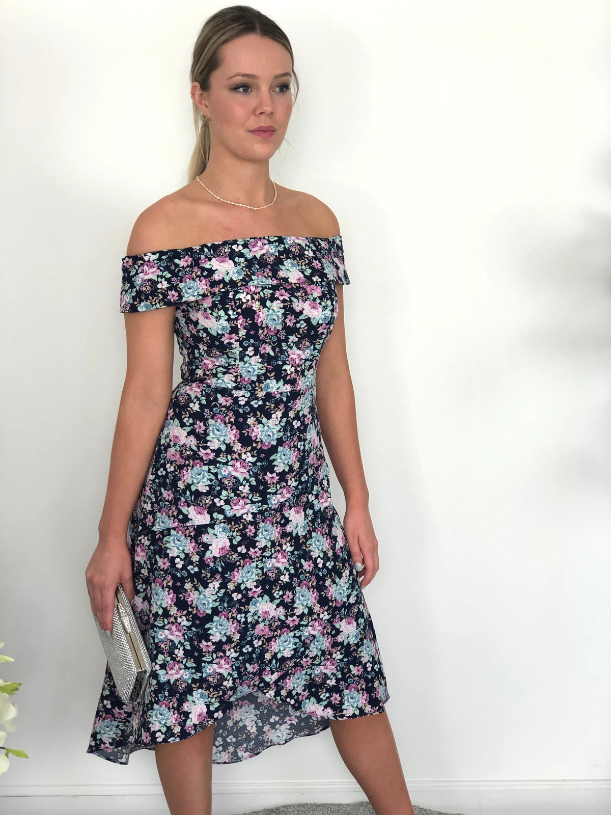 Miss Anne DRESSES Vicky Navy Floral Party Dress