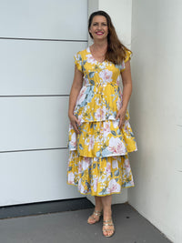 New U Collection DRESSES 8 Floreen Yellow Floral Dress