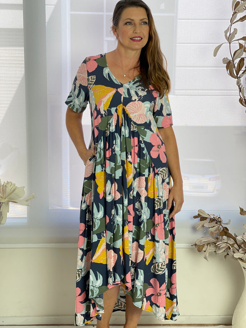 New U Collection DRESSES Petal Tropical Floral Dress