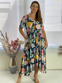 New U Collection DRESSES S/M Petal Tropical Floral Dress