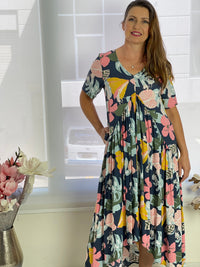 New U Collection DRESSES Petal Tropical Floral Dress