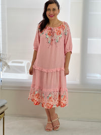 Nolan Pink Italian Linen Dress