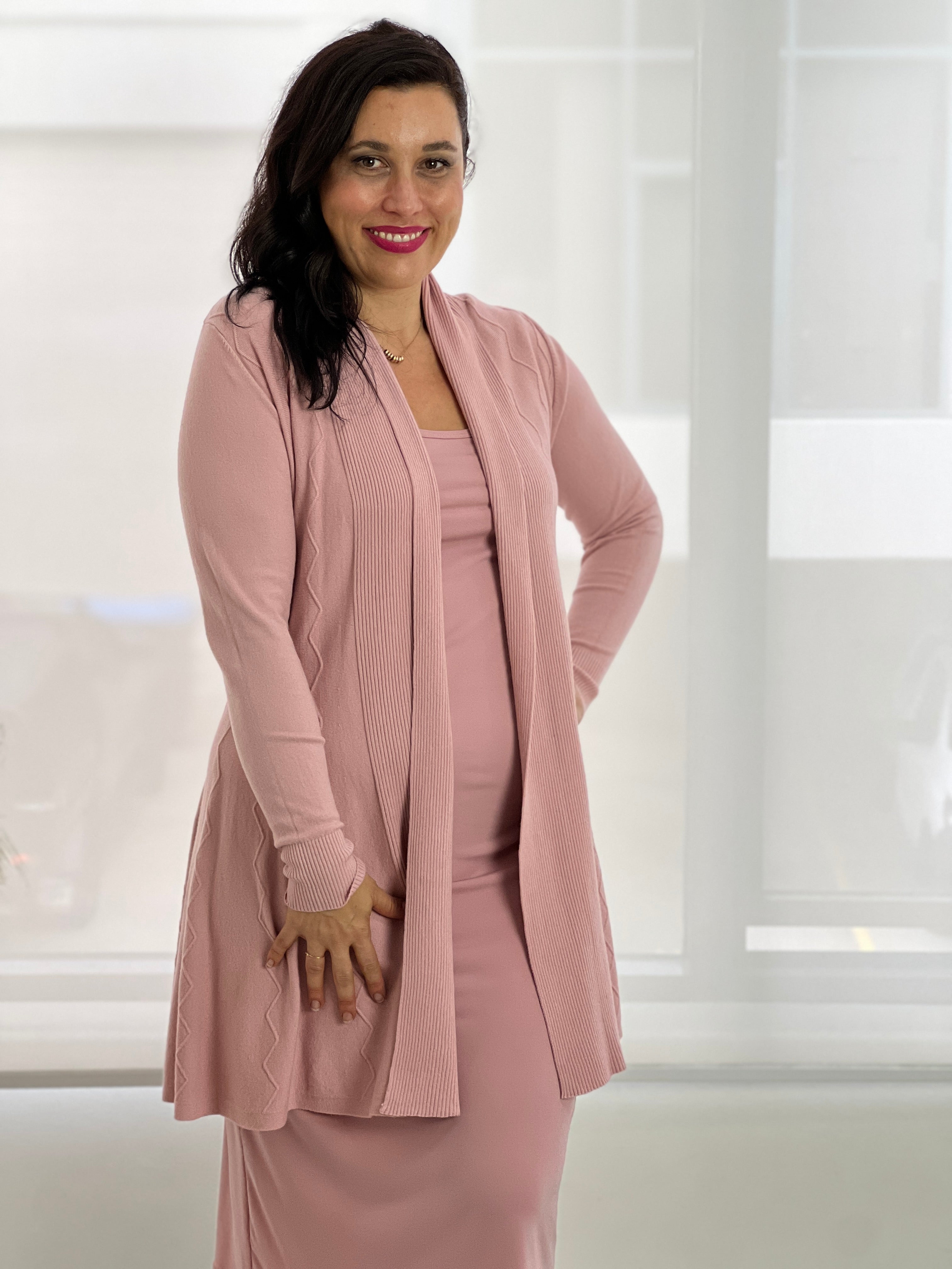 Plus size outlet blush pink cardigan