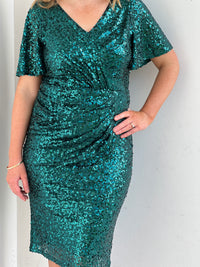 Olympia Emerald Sequin Evening Dress