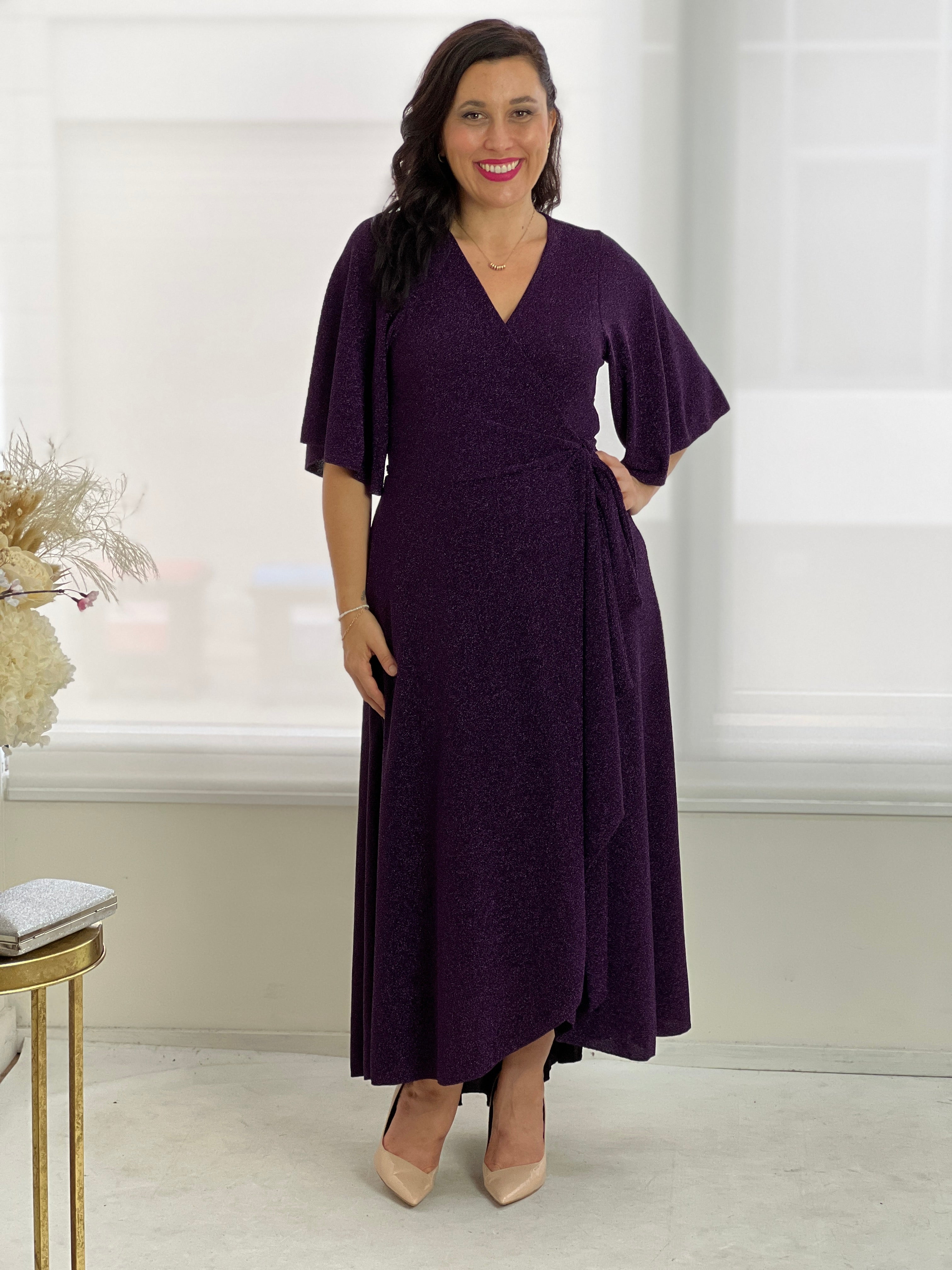 Mauve wrap dress best sale