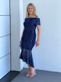 Prague Navy Embroidered Gown