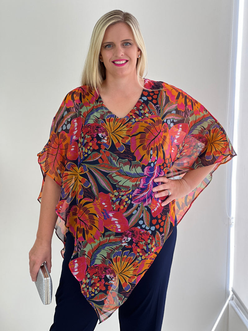 Quill Fire Floral Evening Top