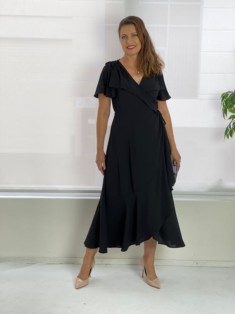 RTM DRESSES Obelle Black Wrap Dress