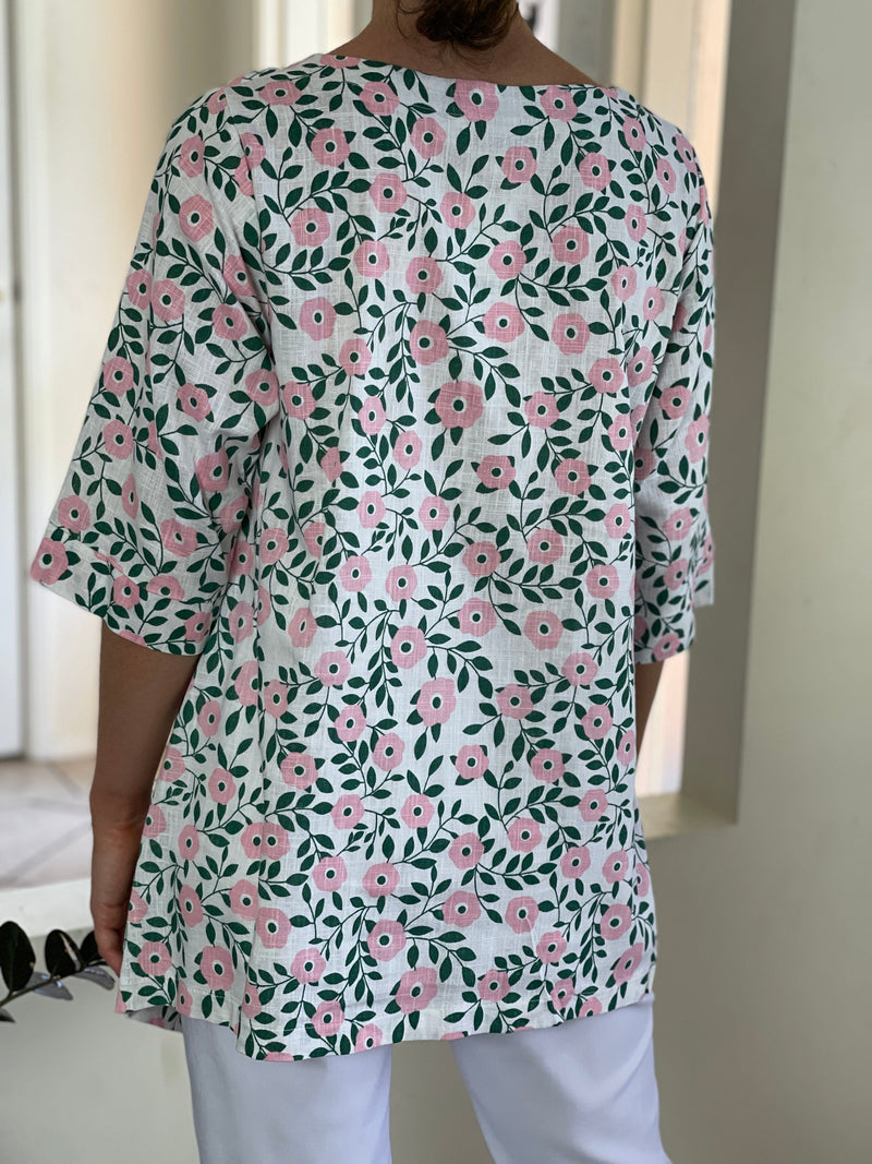 Ruby Rain Separates Karla Garden Linen Top