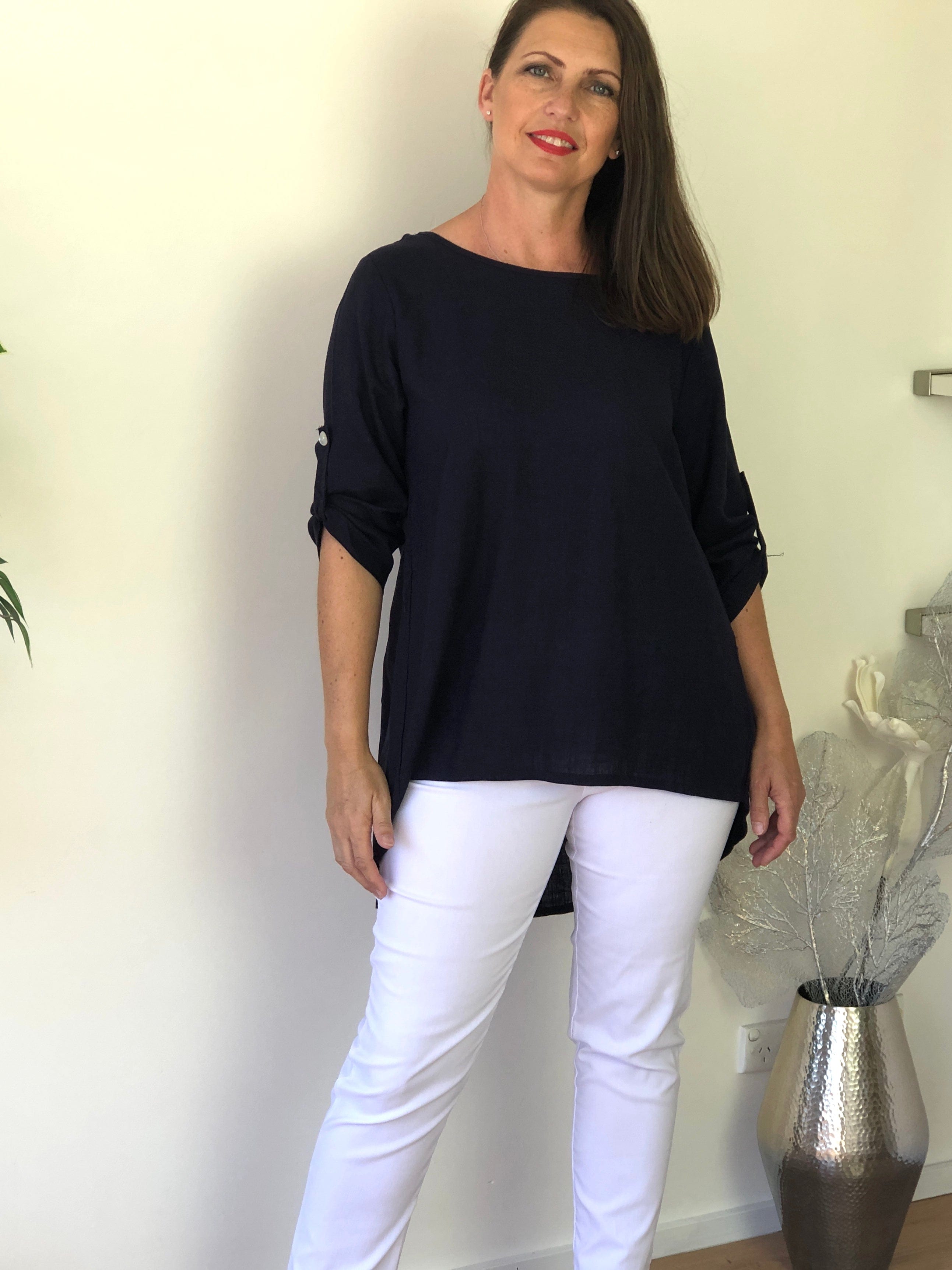 ruby rain linen top