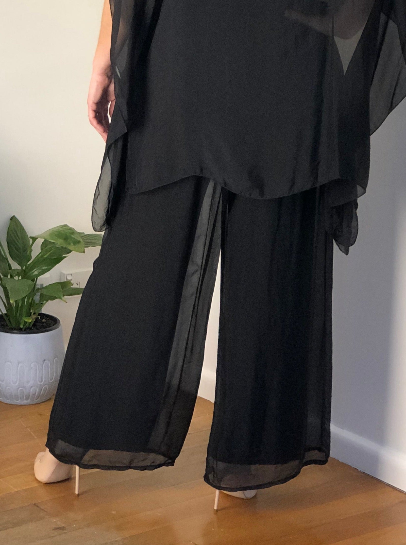 Buy silk pants women black in India @ Limeroad
