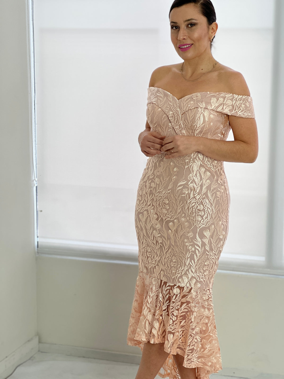 Somee Blush Embroidered Gown