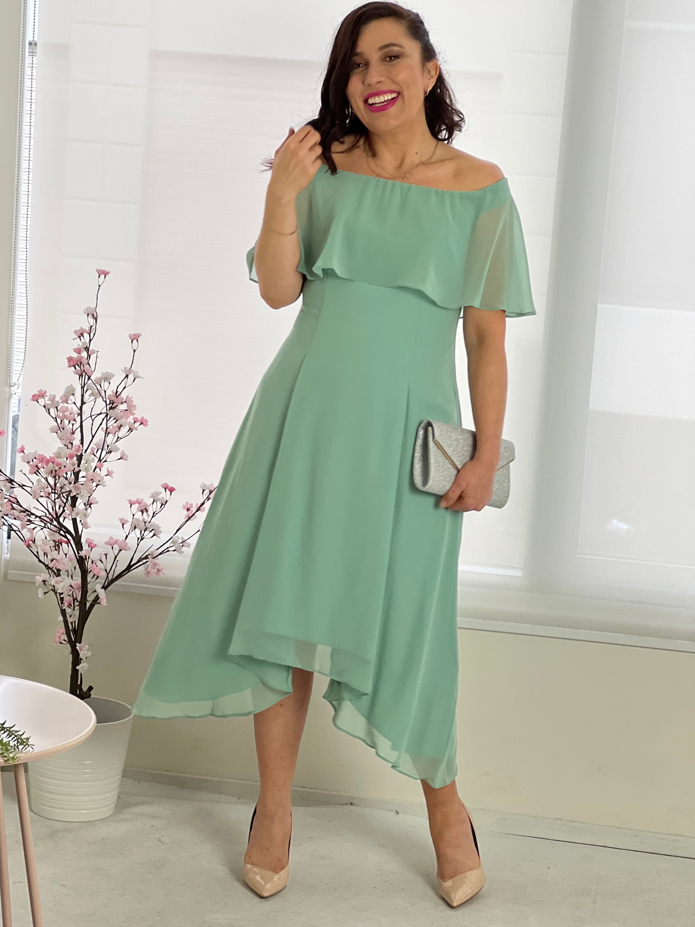 Sonya Mint Evening Dress Dressxox