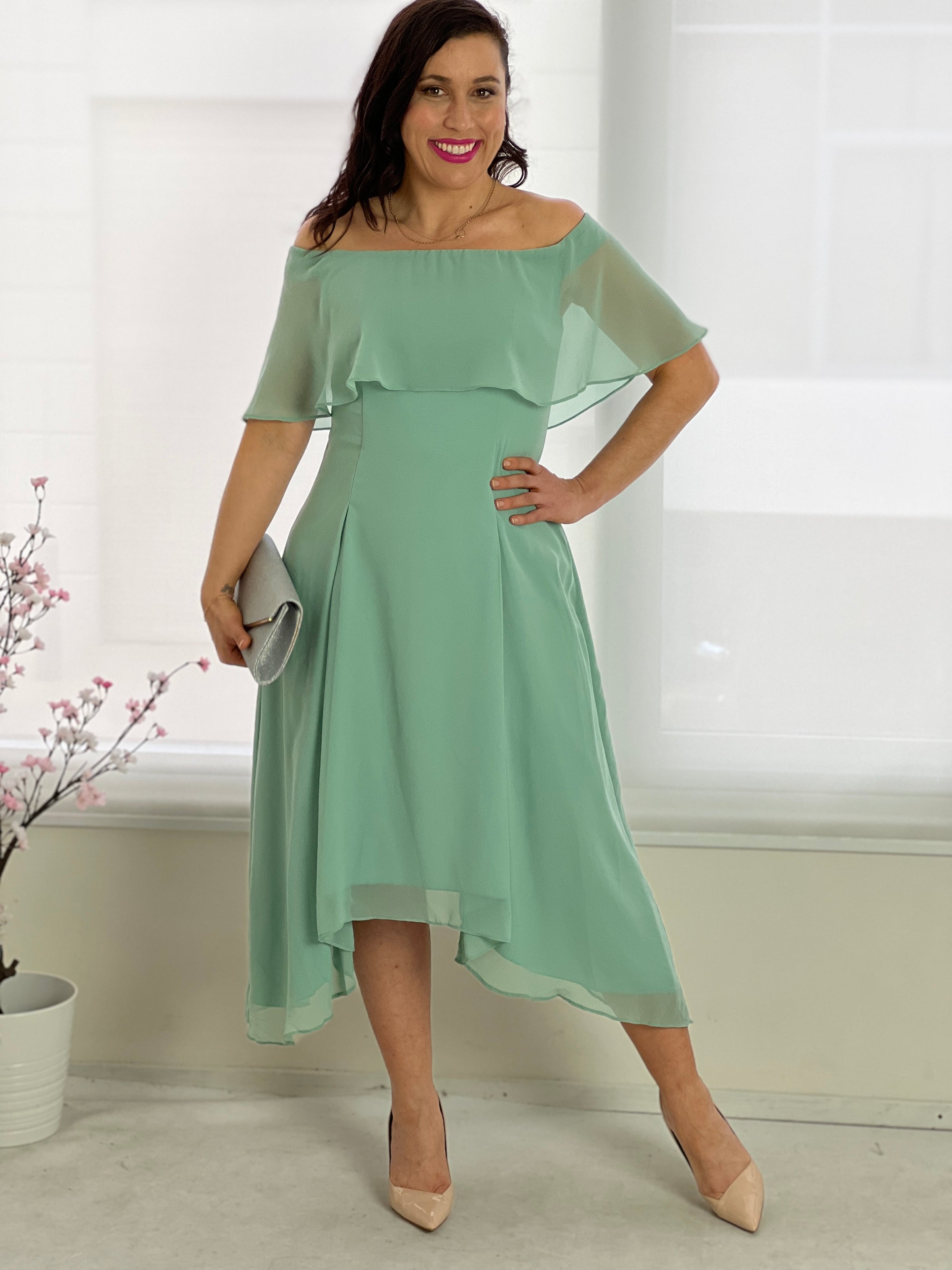 Sonya Mint Evening Dress Dressxox