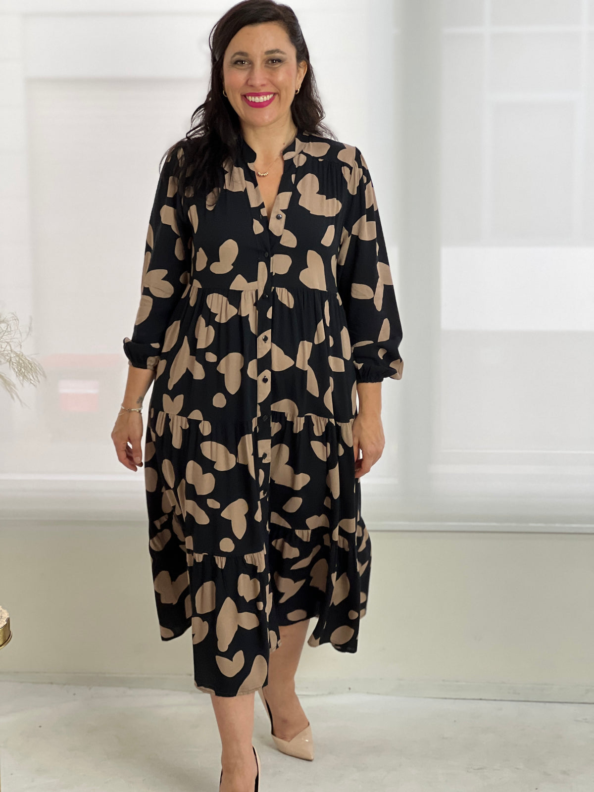 Sylvia Black Splotch Bamboo Dress