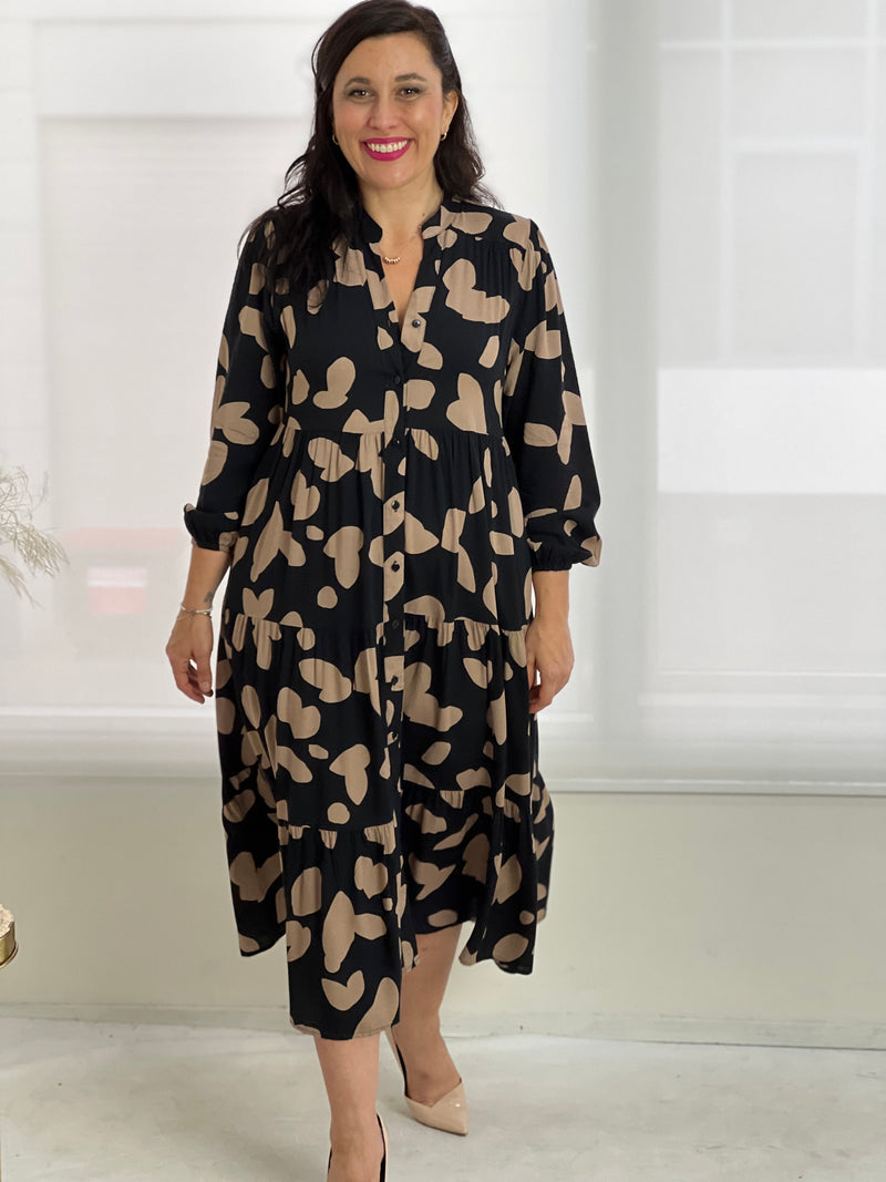 Sylvia Black Splotch Bamboo Dress