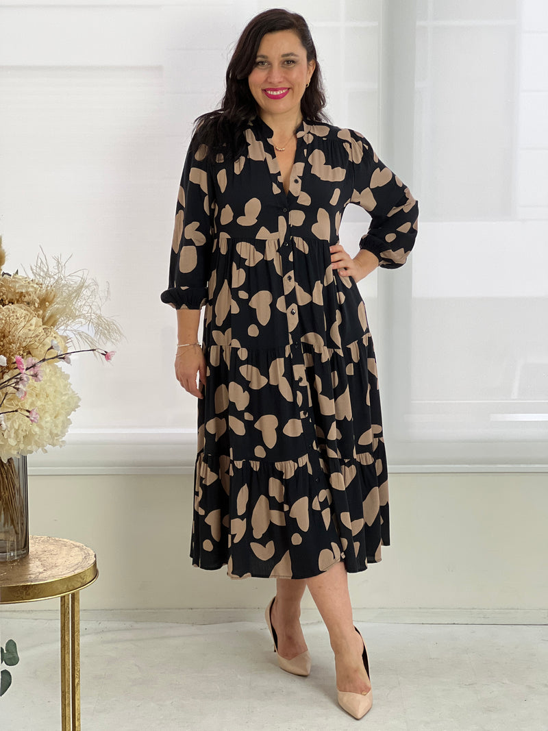 Sylvia Black Splotch Bamboo Dress