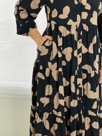 Sylvia Black Splotch Bamboo Dress