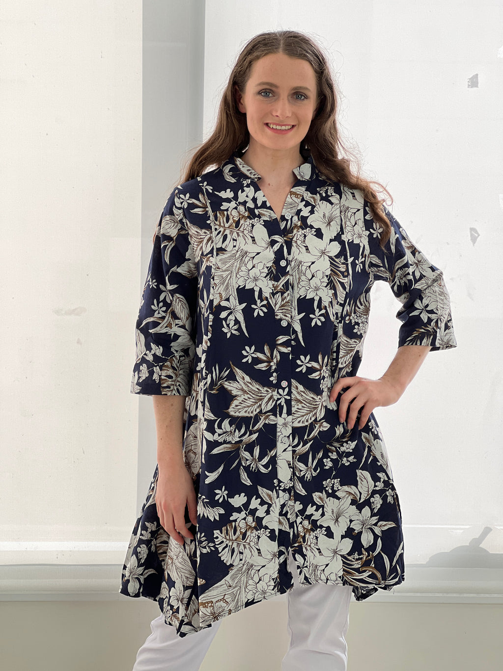 Tulum Floral Linen Shirt Dress – Dressxox