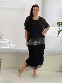 Vienna Black Silk Dress